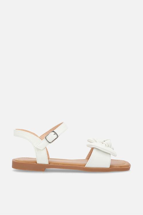 Bow décor sandals - white