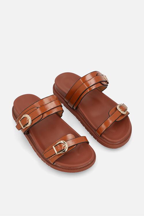 Twin strap sandals - brown