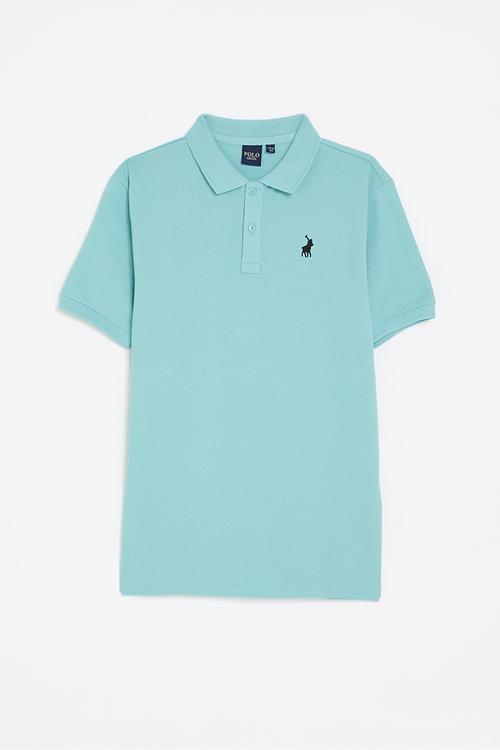 Boys austin short sleeve golfer - ocean