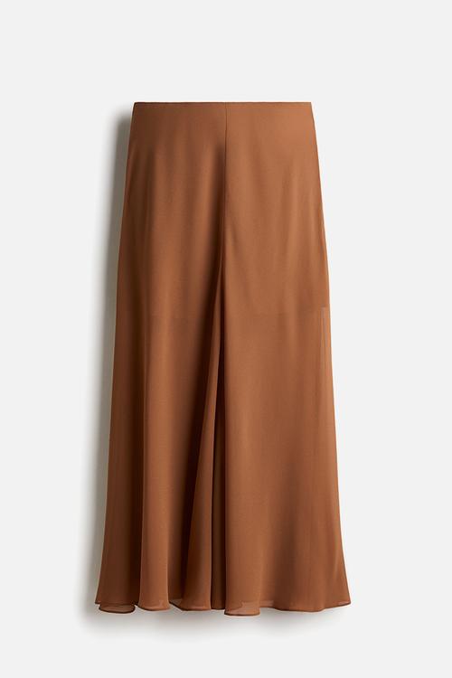 Sheer embellished skirt - dark beige - 1284895001