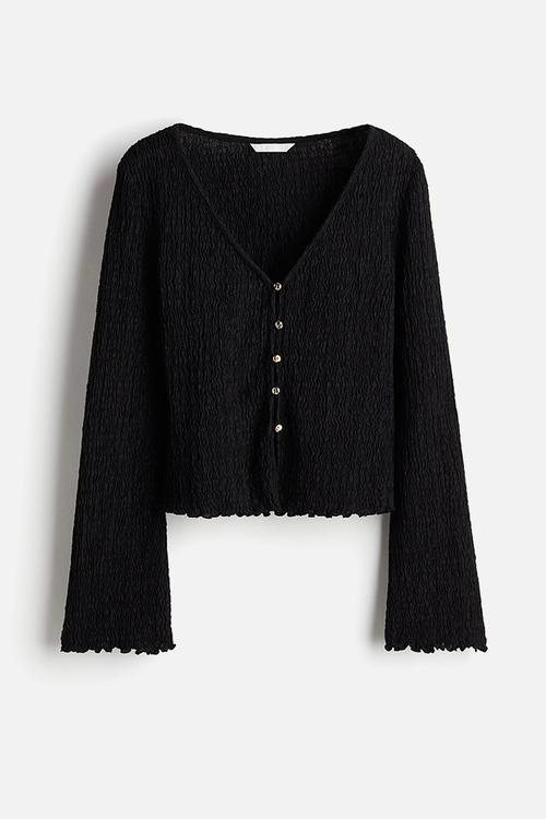 Waisted cardigan - black - 1276638001