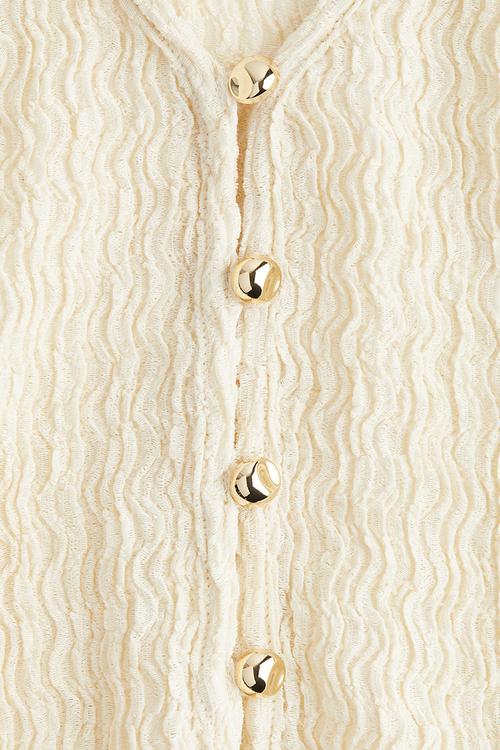 Textured jersey top - light beige