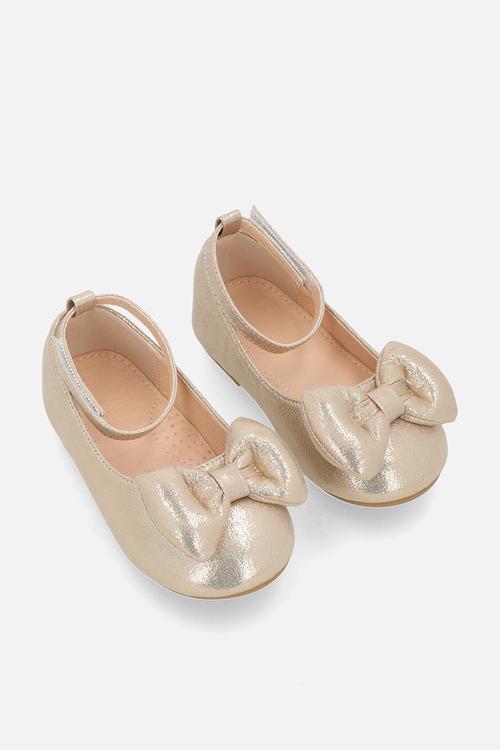 Bow décor pumps - gold