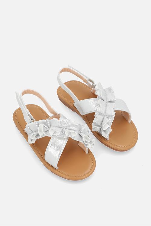 Criss cross sandals-silver
