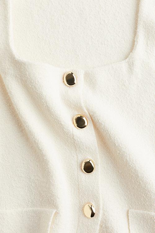 Fine-knit waistcoat - cream 