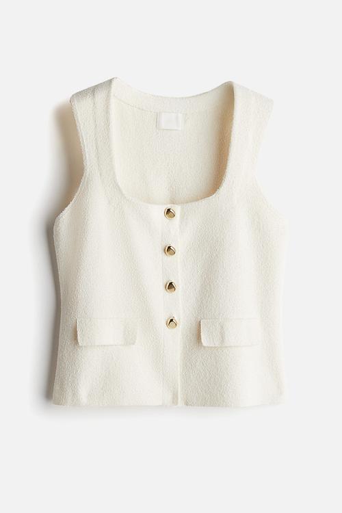 Fine-knit waistcoat - cream 