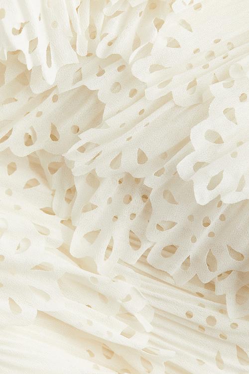Frilled chiffon skirt - cream