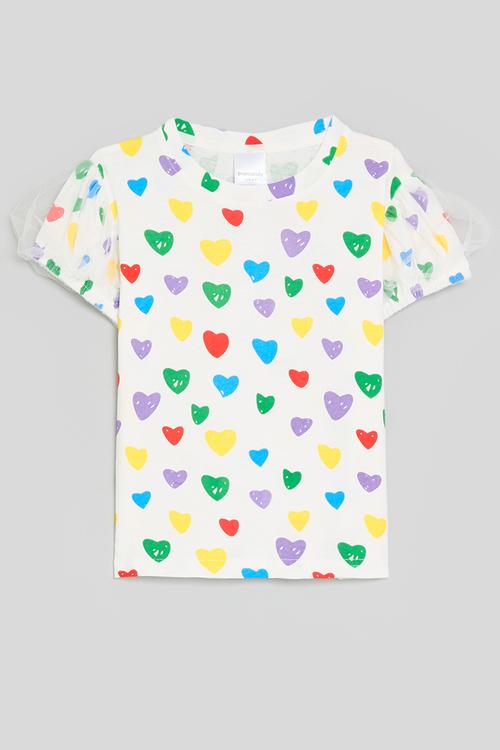 Heart print tee - multi