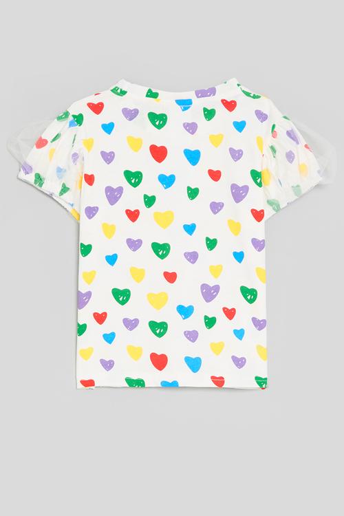 Heart print tee - multi