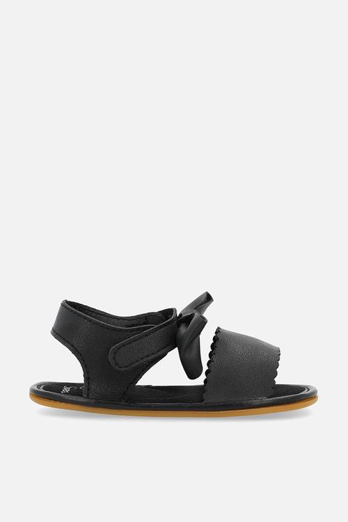 Bow décor sandals - black