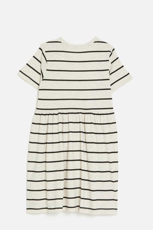 Striped dress - black & ecru