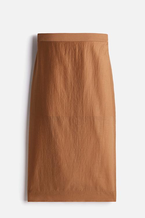 Lyocell-blend pencil skirt - brown