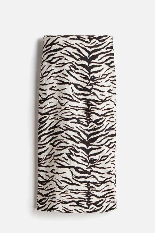 Pencil skirt - cream/zebra print