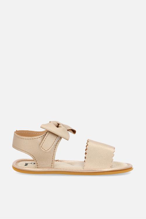Bow décor sandals - gold