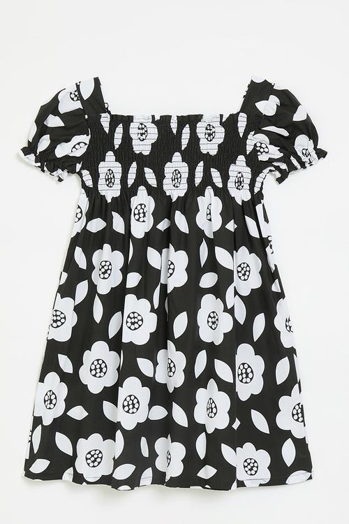 Floral dress - black & white