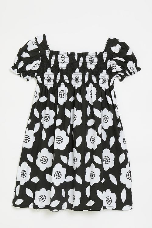 Floral dress - black & white