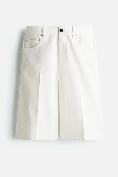 Denim bermuda shorts - white