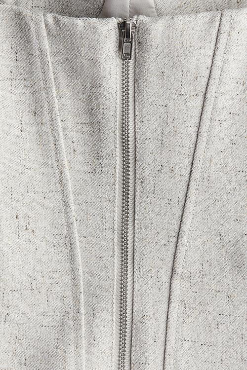 Twill bustier top - light grey marl