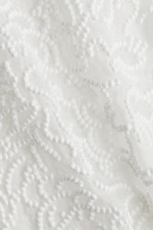 Sheer embroidered top - white