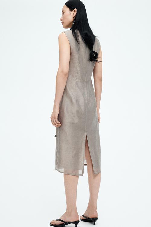 Embellished pencil dress - grey