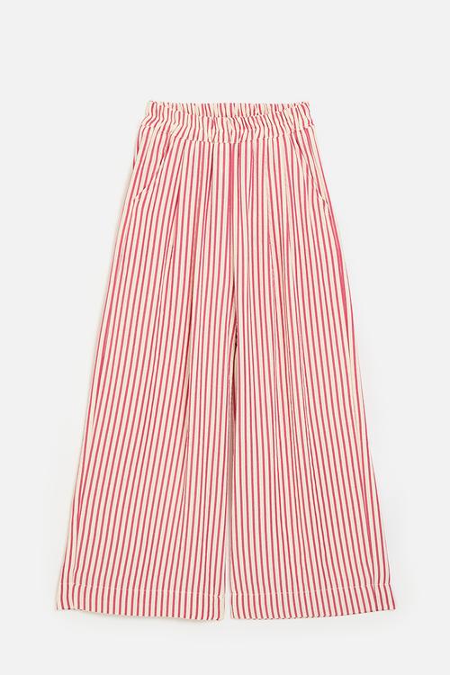 Wide leg pants -pink & white