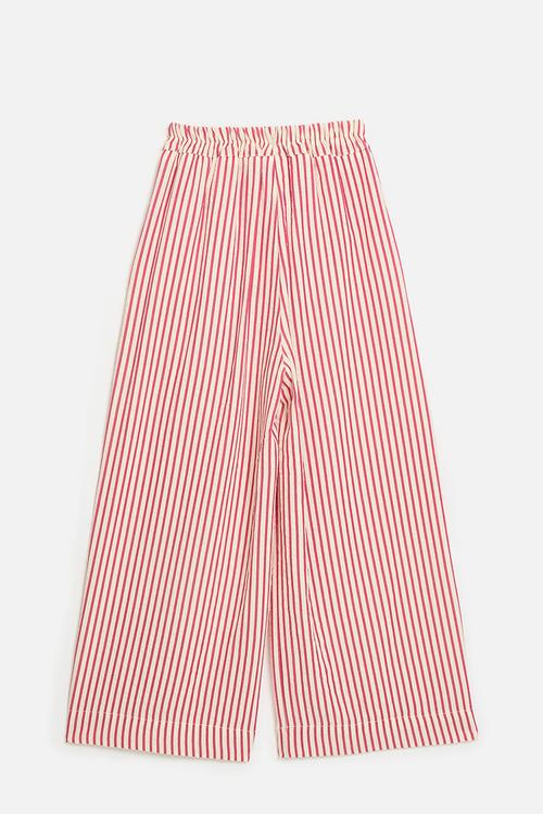 Wide leg pants -pink & white