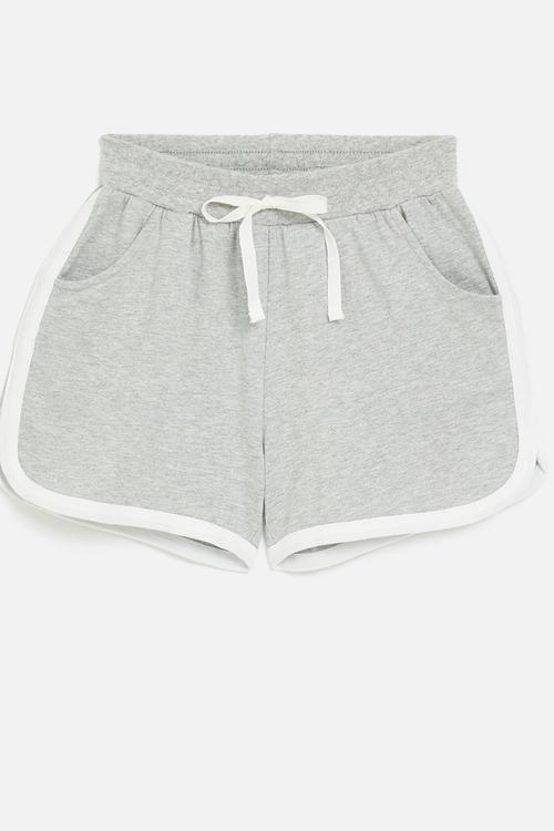 Contrast shorts - grey & white