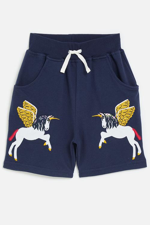 Applique shorts - navy blue