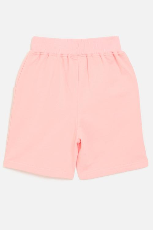 Floral embroidered sweatshorts - pink