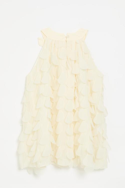 Halter neck dress with penny bow - pale yellow