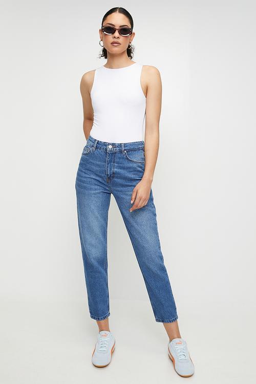 High waist mom jeans - blue