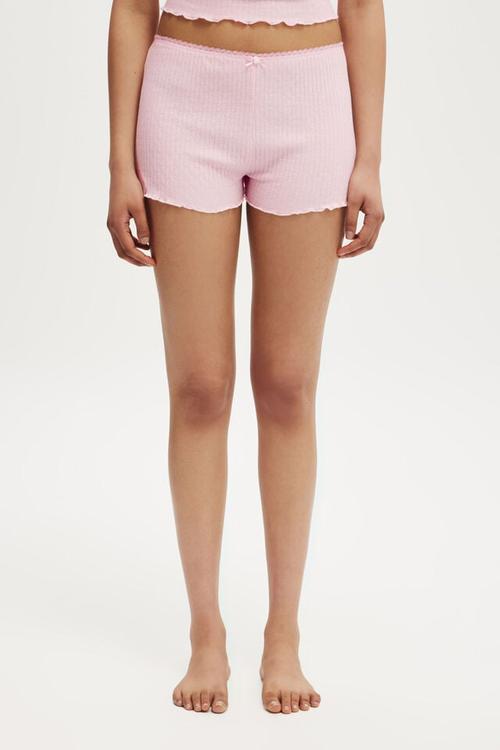 Waffle Pointelle Short - blushing bride 