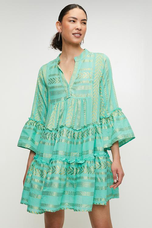 green emerald velvet dress Sheila Green Eyelet Short Dress