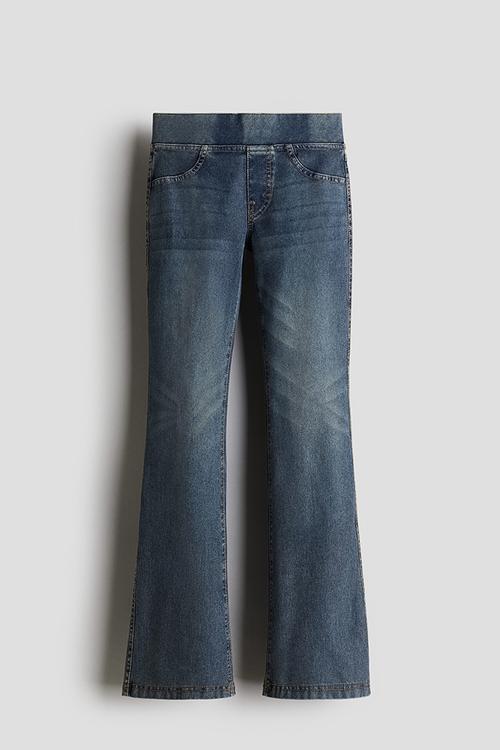 Flared jersey trousers - dark denim blue