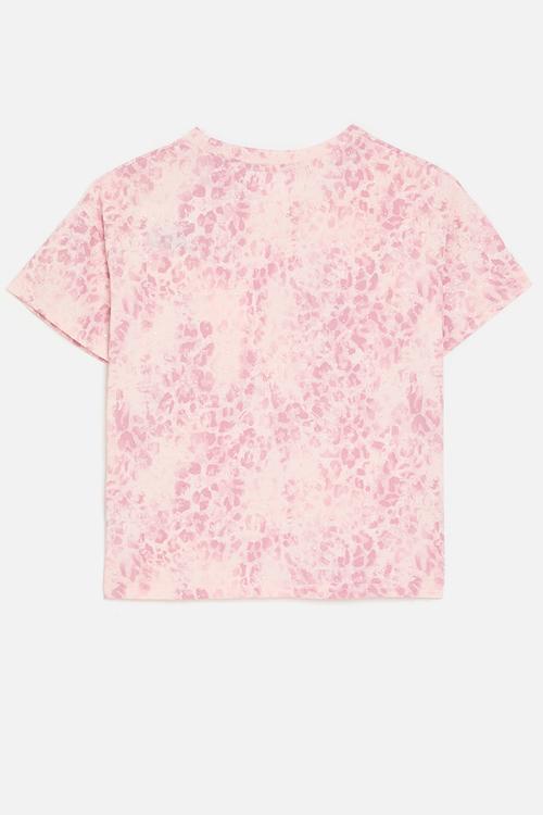Printed crew neck tee - pink