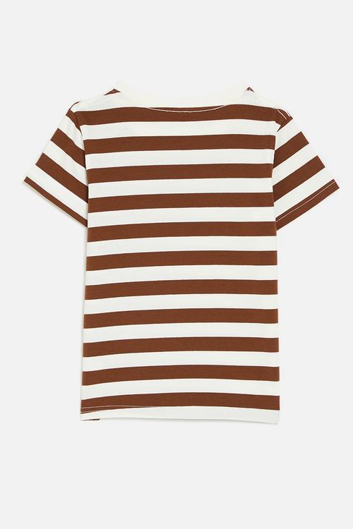 Striped tee - brown & white