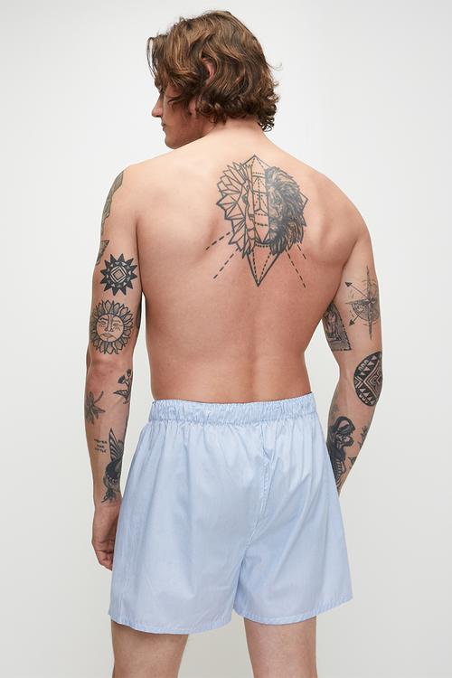 Stripe Woven Boxer  - Blue