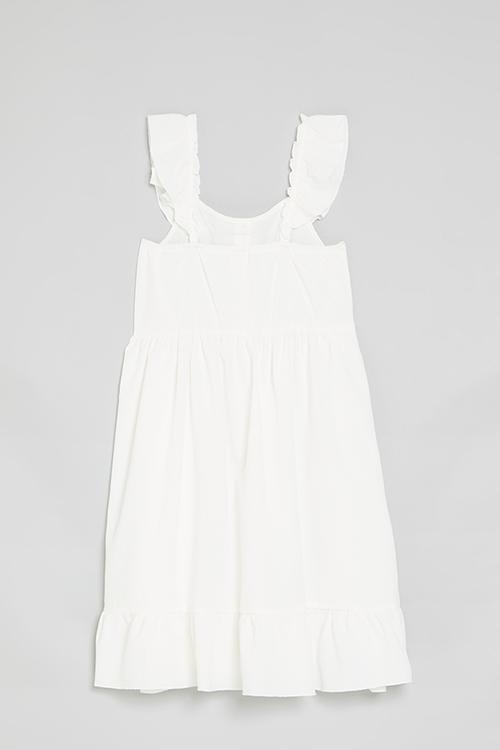 Frilled sleeve dress - white