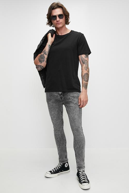 Super Skinny Fit Denim Jean Acid Wash - Reg Length