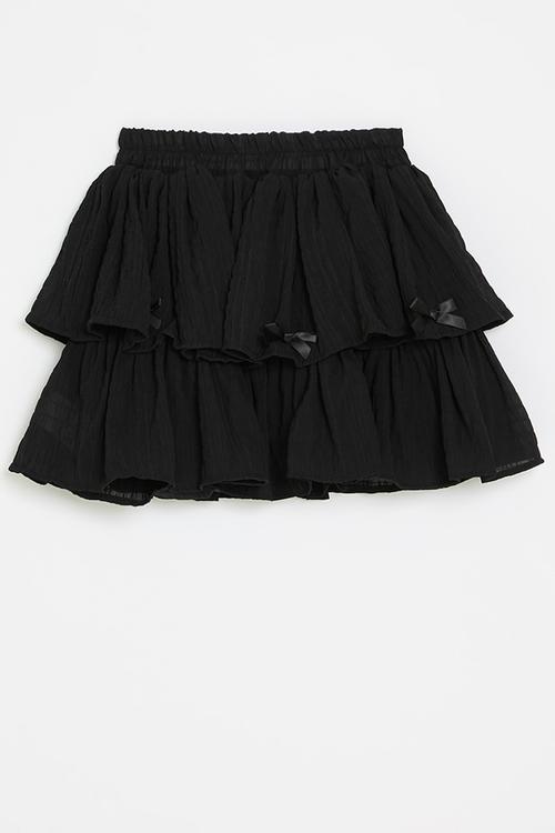 Tiered skirt-black