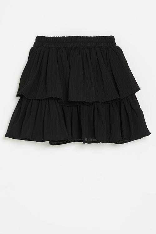 Tiered skirt-black