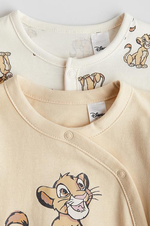 2-Pack printed pyjamas - light beige/the lion king