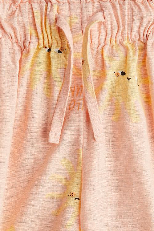 Linen-blend shorts - peach pink/suns 