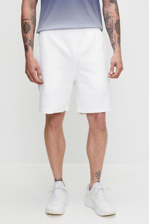 Thando sport aop fleece short - white 