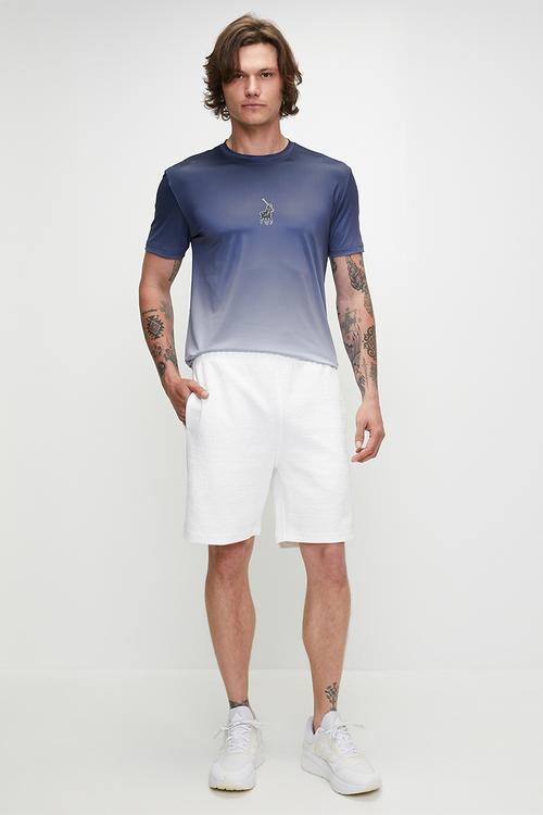 Thando sport aop fleece short - white 