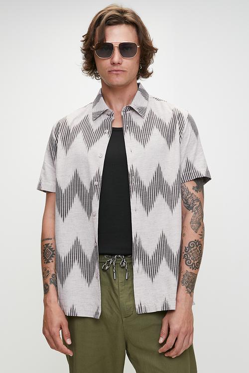 Short sleeve Herschel Slub Shirt - Geo Stripe
