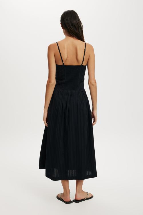 Alexis seamed maxi dress -Black