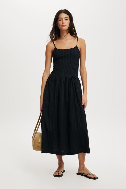Alexis seamed maxi dress -Black