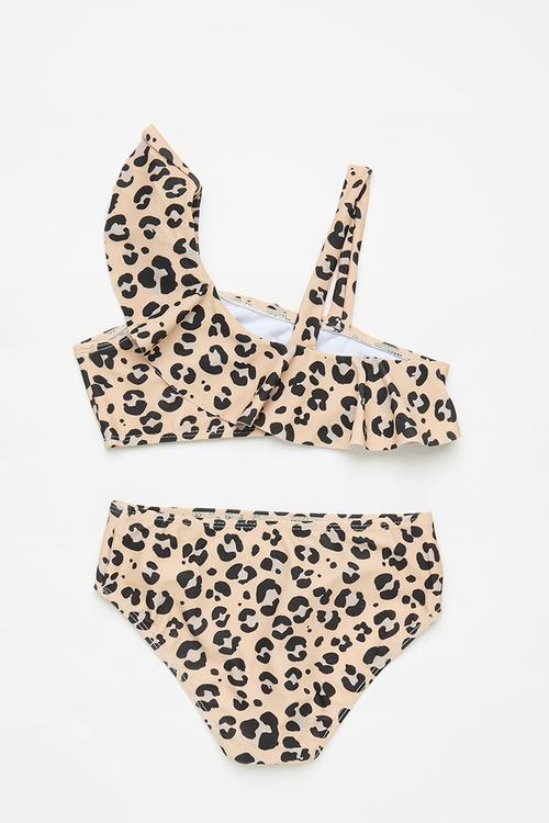 Printed bikini set - beige & black