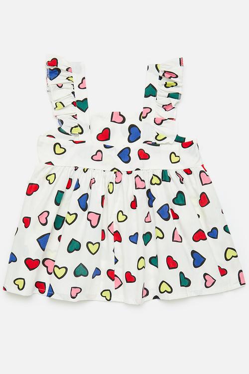 Heart print dress - multi